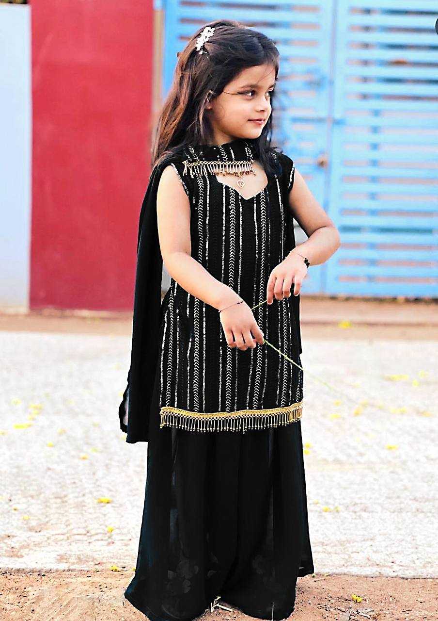 YNF FAUX GEORGETTE ROC 172 KIDS WEAR WHOLESALE KIDS SHARARA MANUFACTURER              